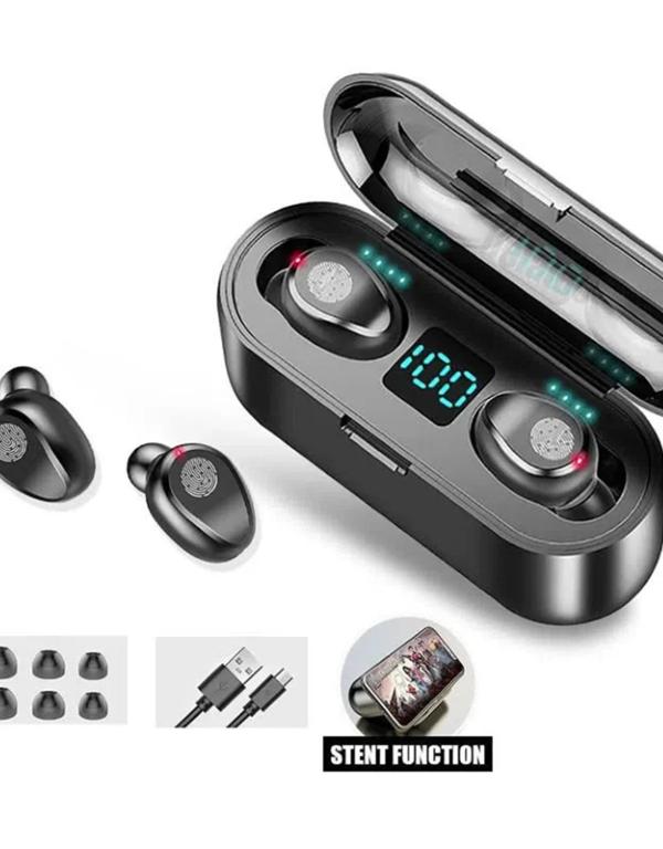 Audifono Bluetooth F9 TWS con botonTactil y Banco de Energia