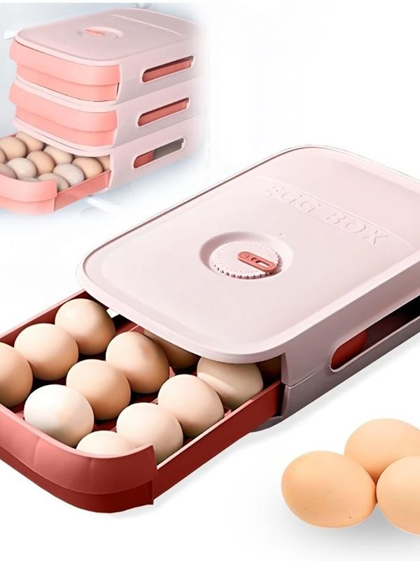 Bandeja Organizador de Huevos Apilable con Ventilación