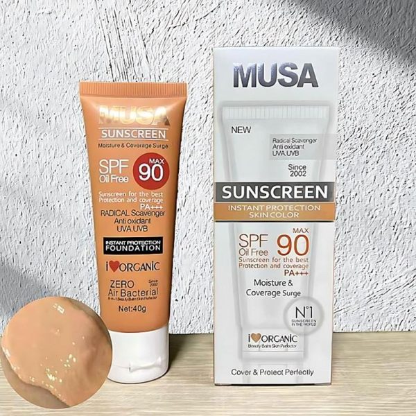 Bloqueador Solar 90 SPF MUSA Efecto Base Piel
