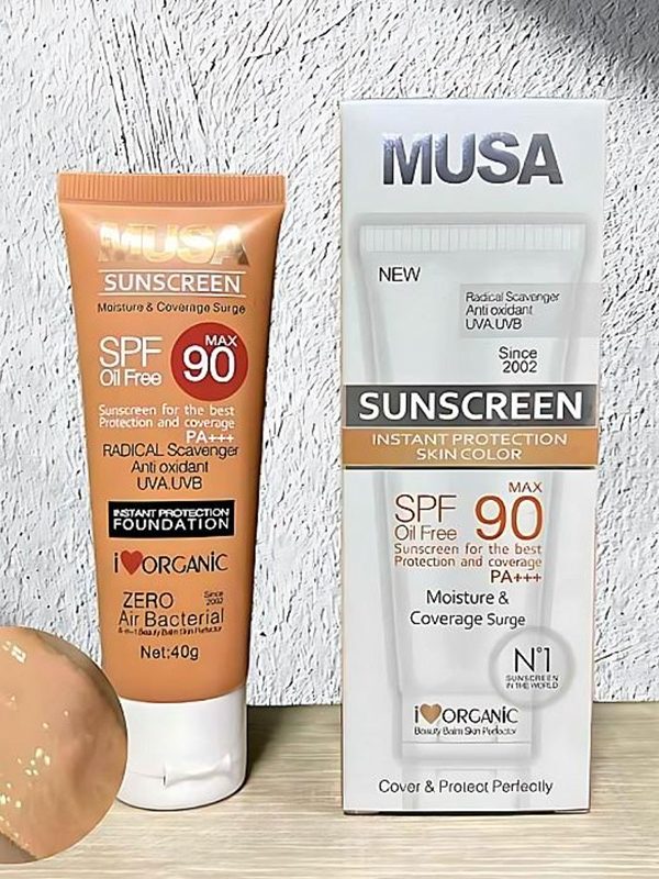 Bloqueador Solar 90 SPF MUSA Efecto Base Piel