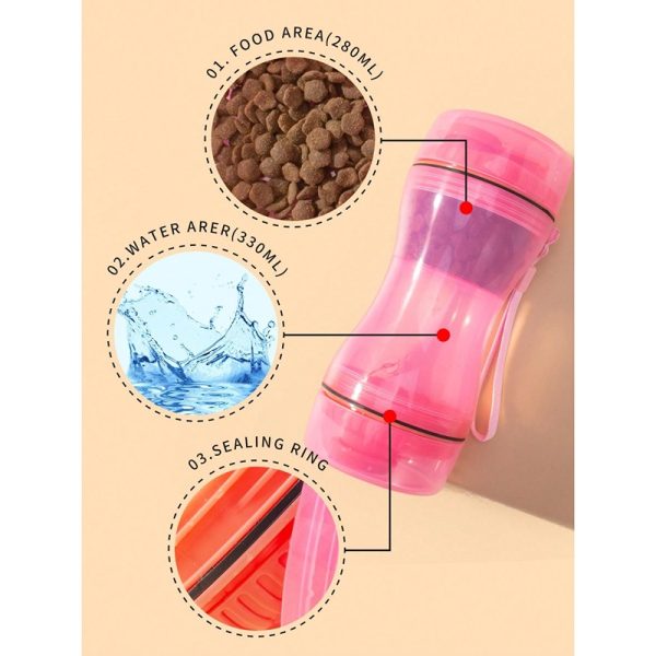 Botella Comedero Portatil para Mascotas 2 en 1