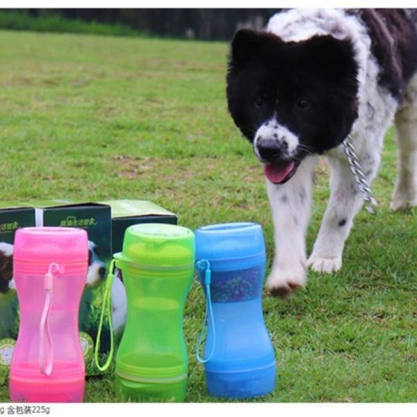 Botella Comedero Portatil para Mascotas 2 en 1