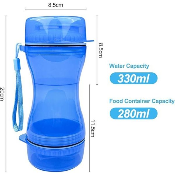 Botella Comedero Portatil para Mascotas 2 en 1