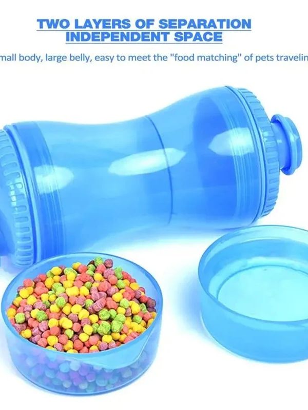 Botella Comedero Portatil para Mascotas 2 en 1