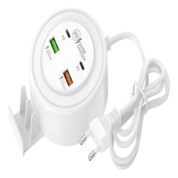 Cargador de Mesa de Carga Rapida de 2 Puertos USB+ 2 Tipo C  de 5.1A