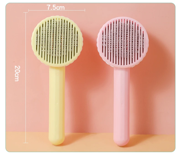 Cepillo de Pelo para Mascotas con Boton de Limpieza