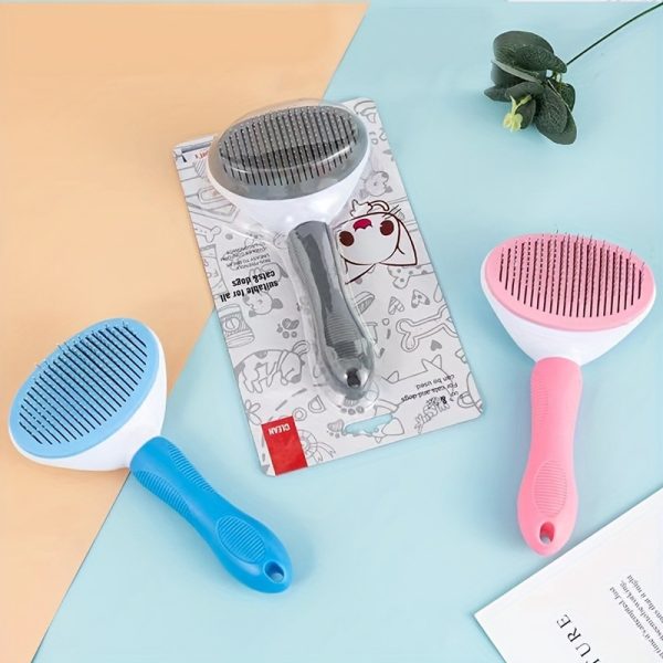 Cepillo de Pelo para Mascotas con Boton de Limpieza