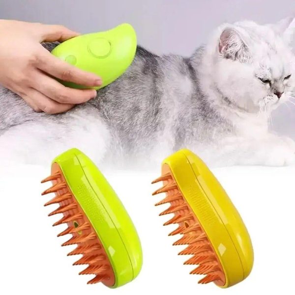 Cepillo Quita Pelo Electrico Recargable Vaporizante 3 en 1 para mascotas