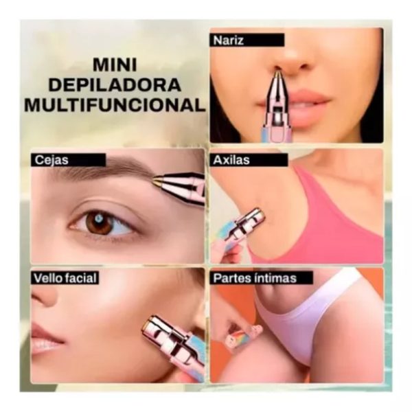 Depilador Multifuncional Doble Cabezal Recargable para Cejas, Bozo y mas 2 en 1