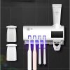 Dispensador Automatico de Pasta Dental con Esterilizador UV y Porta Cepillos