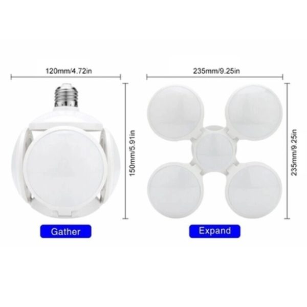 Foco Plegable Led  E27 de 40W Tipo Pelota