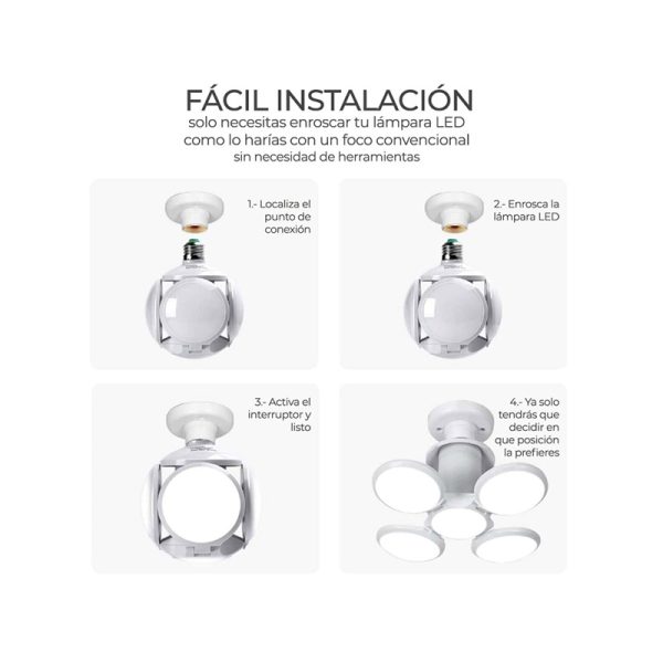 Foco Plegable Led  E27 de 40W Tipo Pelota