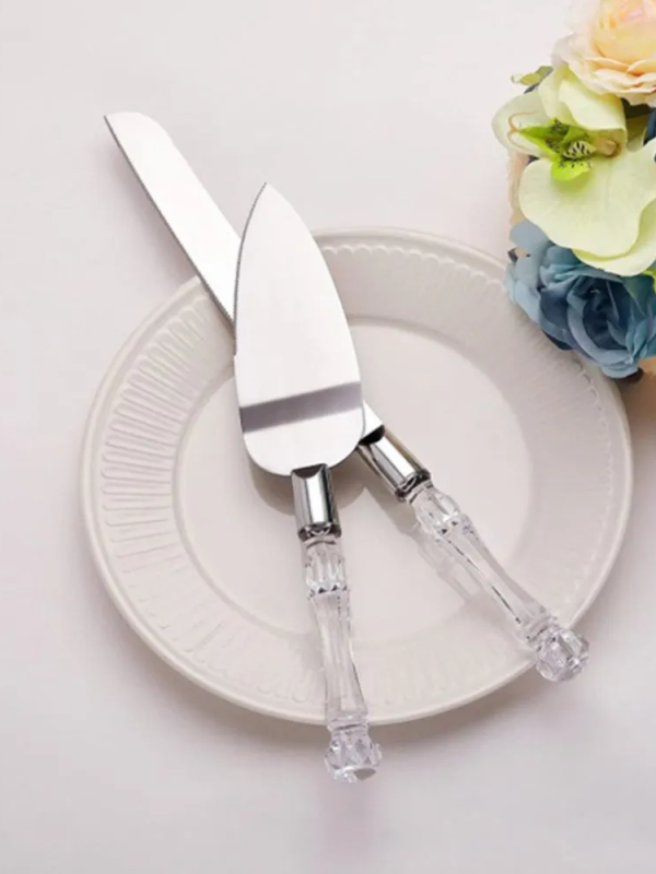 Juego de cuchillo y espátula de acero inoxidable para pastel