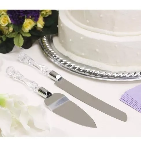 Juego de cuchillo y espátula de acero inoxidable para pastel
