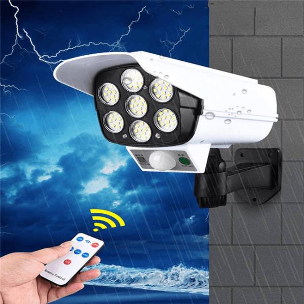 Lampara Foco Led con Panel Solar y Sensor de Movimiento + control