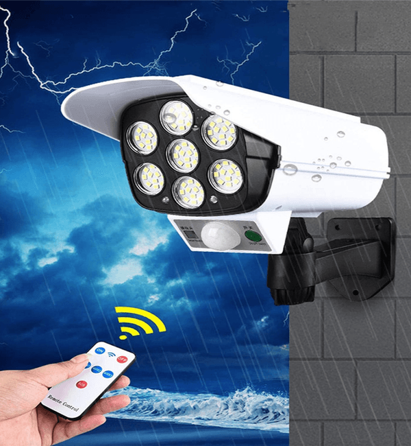 Lampara Foco Led con Panel Solar y Sensor de Movimiento + control