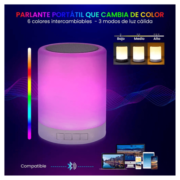 Lámpara Parlante Táctil RGB con Bluetooth