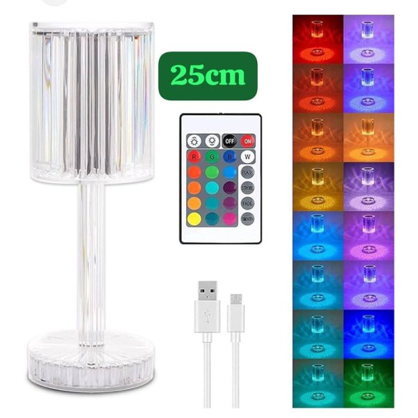 Lámpara de Mesa RGB con Control Táctil de tipo Cristal