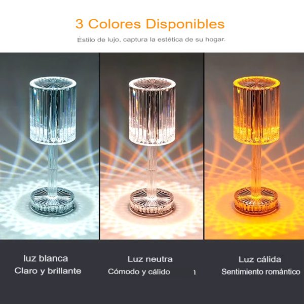 Lámpara de Mesa RGB con Control Táctil de tipo Cristal
