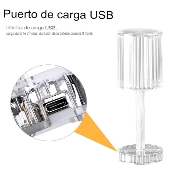 Lámpara de Mesa RGB con Control Táctil de tipo Cristal