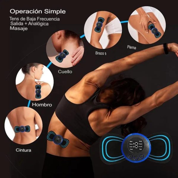 Mini Masajeador Muscular Electrico Recargable Tipo Mariposa