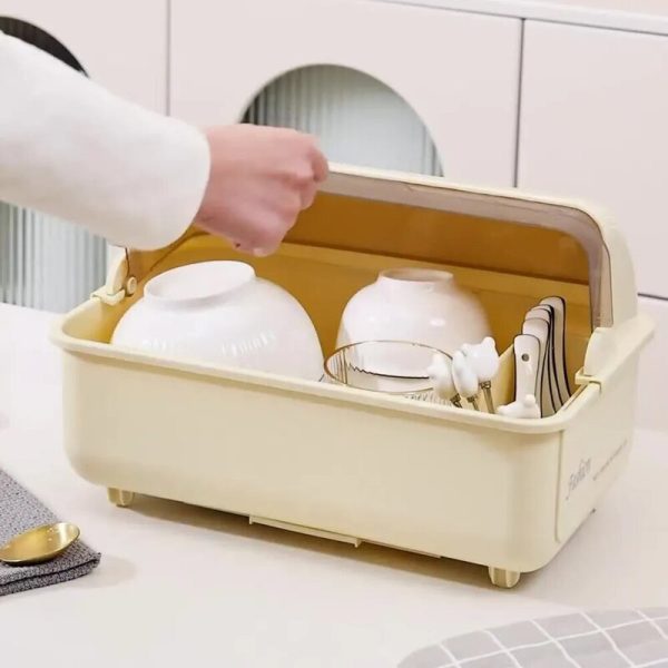 Organizador y Escurridor de Platos con Tapa
