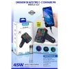 Cargador Carga Rapida Triple USB con Musica Bluetooth y Radio FM para Carro