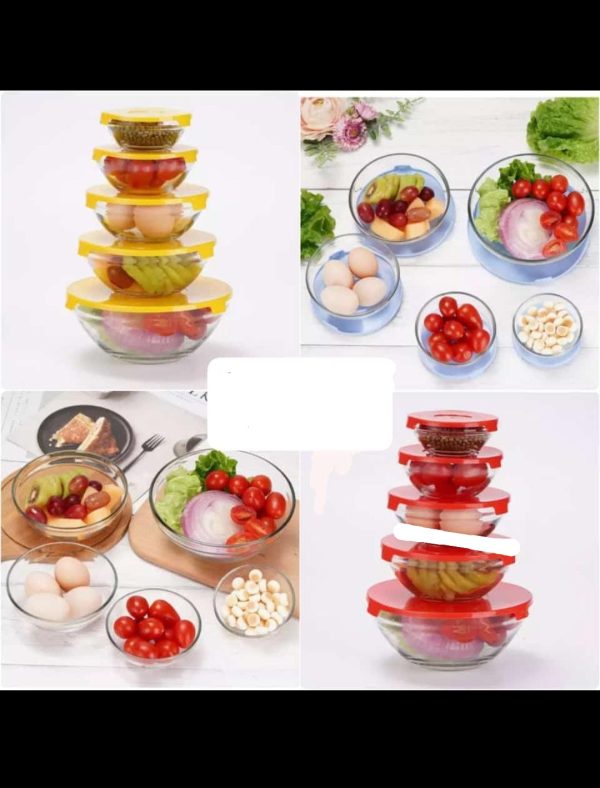 Set de Bowl de Vidrio de 5 Piezas varios usos Set de Bowl de Vidrio de 5 Piezas