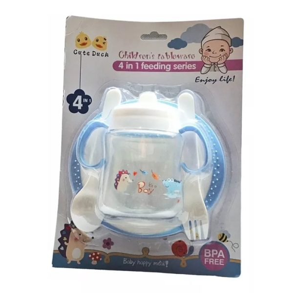 Set de Vajillas de Dibujos Animados para Bebes 4 en 1