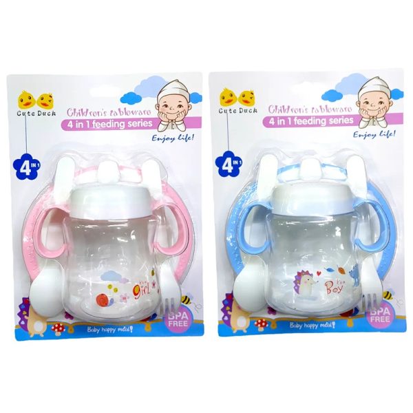 Set de Vajillas de Dibujos Animados para Bebes 4 en 1