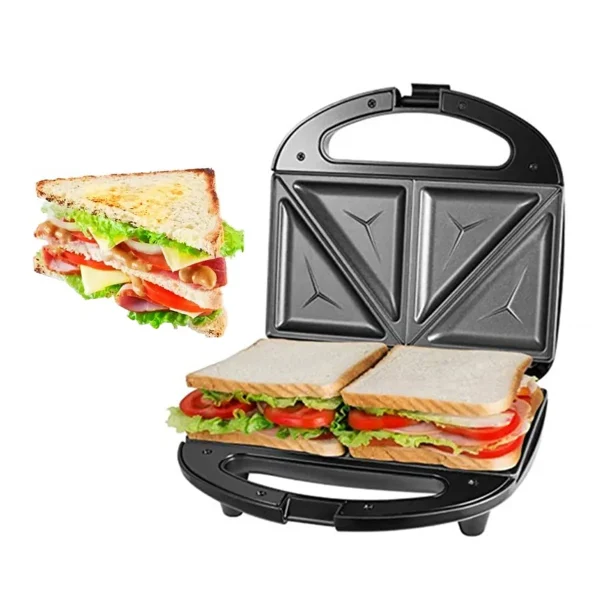 Tostadora Sandwichera Multifuncional Electrica de Dos Compartimientos