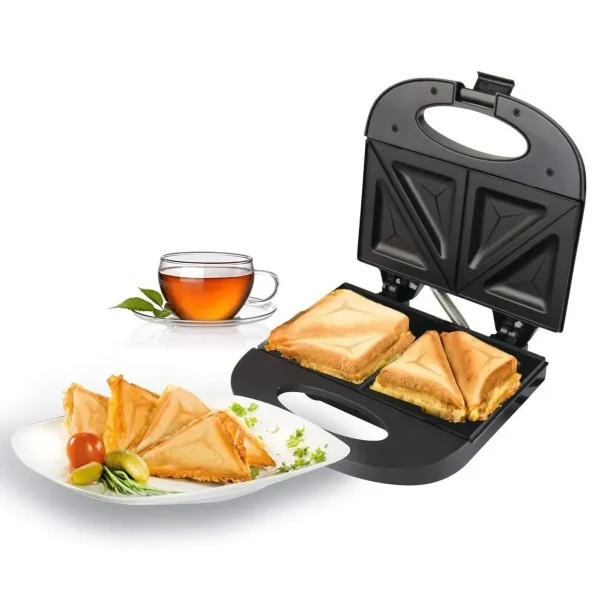 Tostadora Sandwichera Multifuncional Electrica de Dos Compartimientos