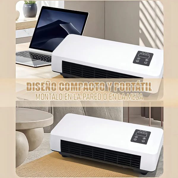 Aire Acondicionado/Calefactor Portátil de Pared 2 en 1 con Control Remoto