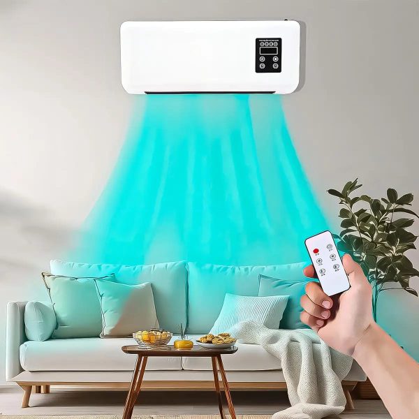Aire Acondicionado/Calefactor Portátil de Pared 2 en 1 con Control Remoto