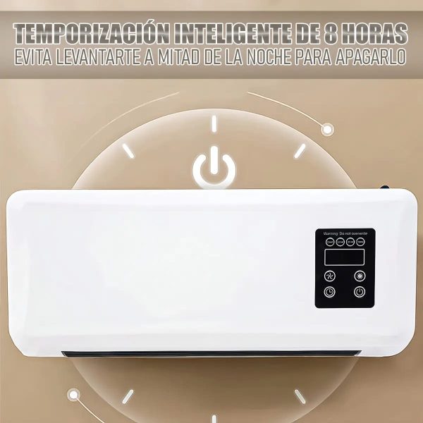 Aire Acondicionado/Calefactor Portátil de Pared 2 en 1 con Control Remoto