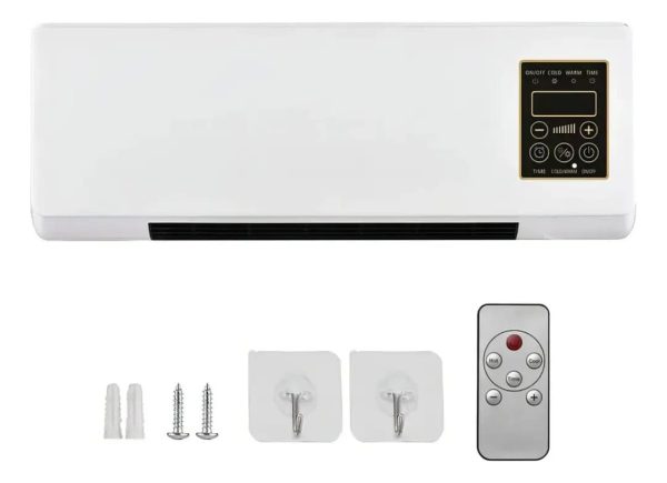 Aire Acondicionado/Calefactor Portátil de Pared 2 en 1 con Control Remoto