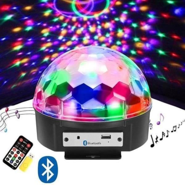 Bola de Luces LED Psicodelica Audiorrítmica con Parlante Bluetooth