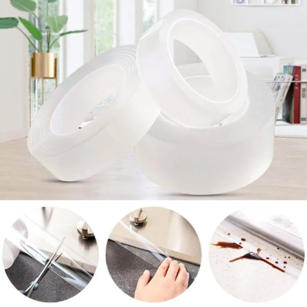 Cinta Adhesiva Lavable Reutilizable Multiusos de Doble Contacto 2 Metros