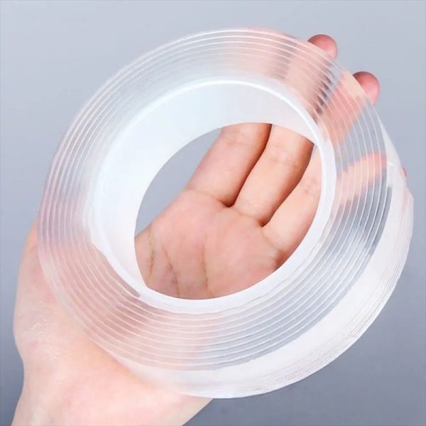Cinta Adhesiva Lavable Reutilizable Multiusos de Doble Contacto 2 Metros