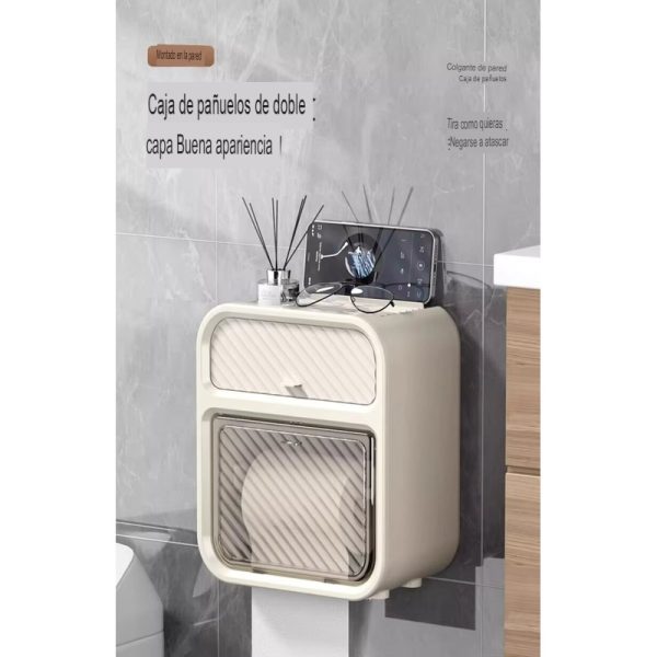 Organizador de Baño con Dispensador de Papel y Cajón