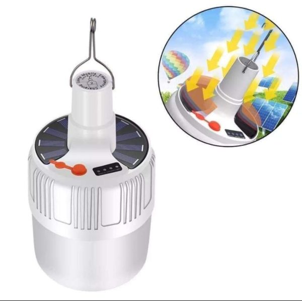 Lampara Foco LED Solar Recargable Colgante