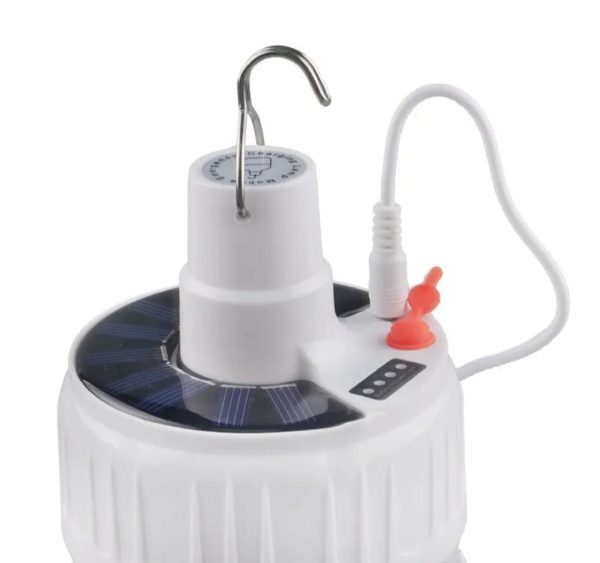 Lampara Foco LED Solar Recargable Colgante