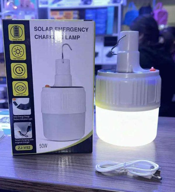 Lampara Foco LED Solar Recargable Colgante