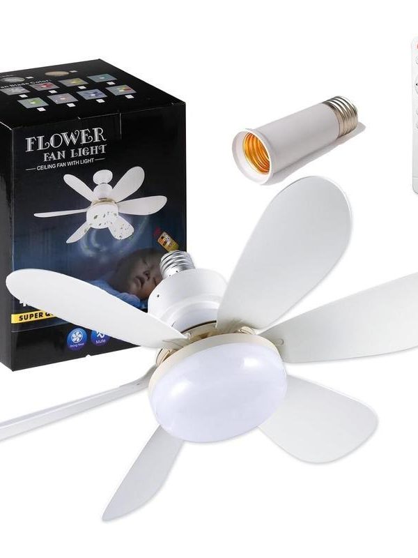 Foco Ventilador LED E26 30W - 6 Aspas con Control 3 en 1