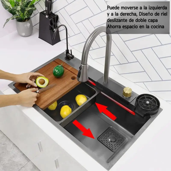 Fregadero de Cocina Multifuncional de Acero Inoxidable
