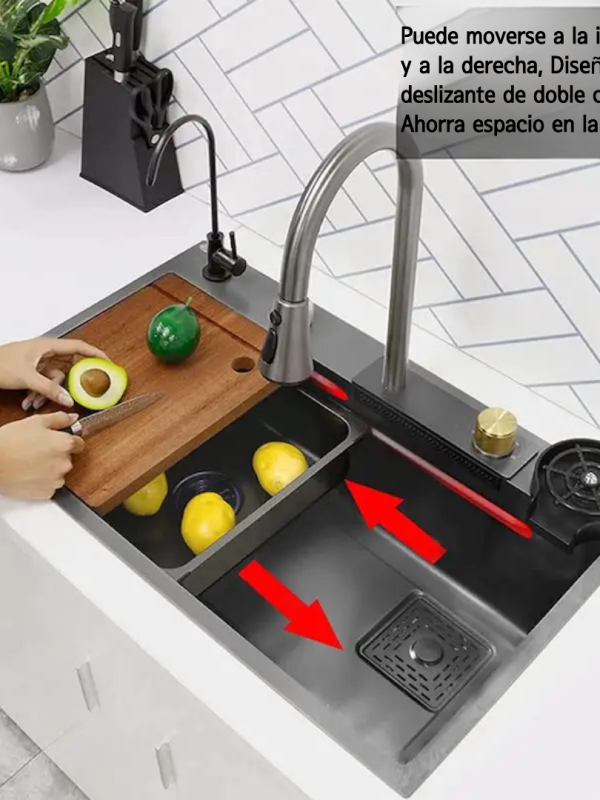 Fregadero de Cocina Multifuncional de Acero Inoxidable