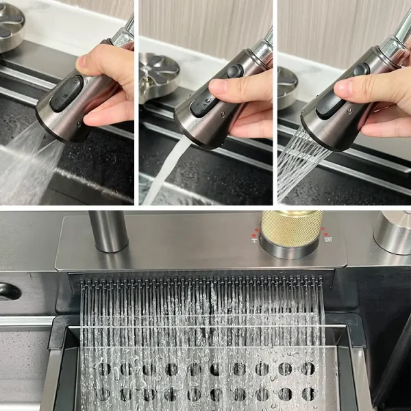 Fregadero de Cocina Multifuncional de Acero Inoxidable