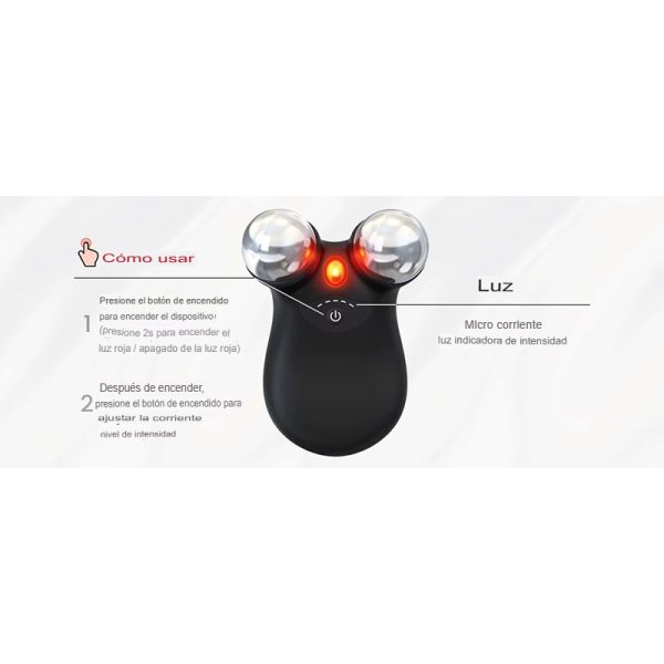 Masajeador facial de Microcorriente con Luz Roja y Recargable