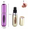 Mini botella de aluminio atomizador reciclable de perfume recargable