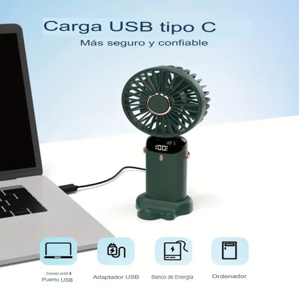 Mini Ventilador Portatil Plegable Recargable 5 Velocidades